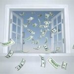 money flying out the window signifying Spending Habits Without the Guilt
